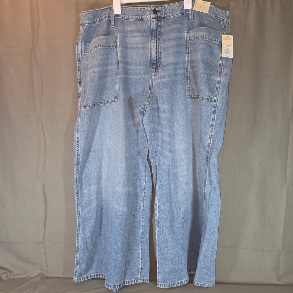 Universal Thread Palazzo Jeans Light Wash Highest Rise Wide Leg Size 24 NEW